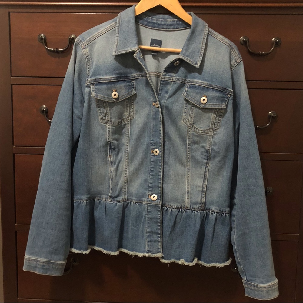 J Jill Denim Peplum Jacket Size L